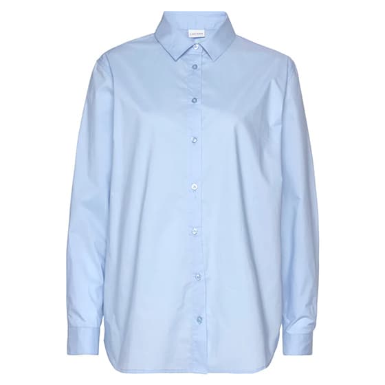 Hemd in Hellblau mit Knopfleiste, klassischem Kragen und langen Ärmeln