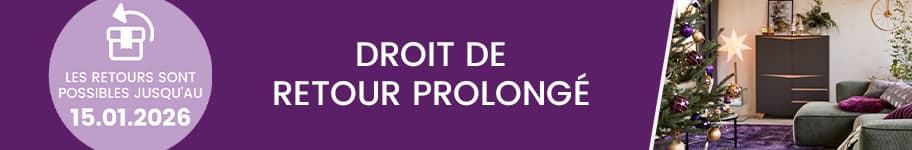 Droit de retour prolongé jusqu'au 15.01.2026 – Salon décoré pour Noël avec sapin illuminé et canapé avec coussins