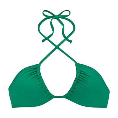 Grünes Bikini-Oberteil mit verstellbaren Neckholder-Trägern