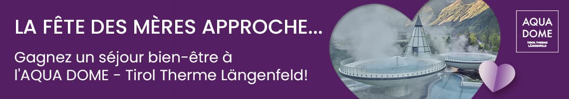 La Fête des Mères approche – Gagnez un séjour bien-être pour deux personnes, visuel de spa entouré de montagnes